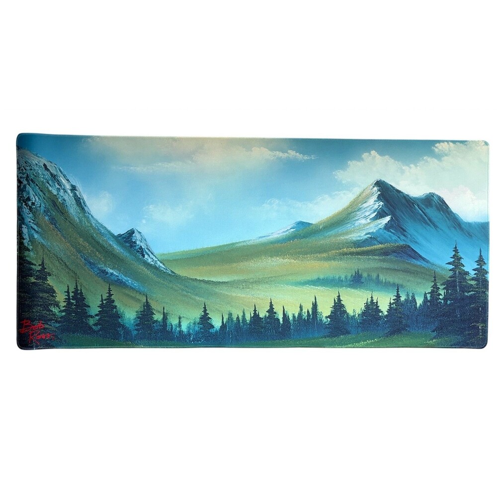 XXL Gaming Mouse Pad Bob Ross Mountain Lake Desk Mat 35.5x15.5 Non Slip